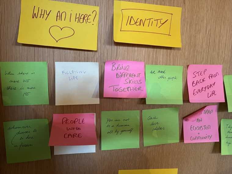 Workshop notes on a table